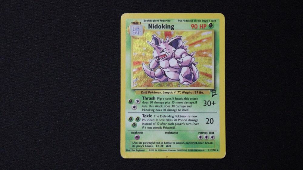Nidoking Holo Rare 11/130 Base Set 2 Vintage Pokemon Card LP EX Unlimited